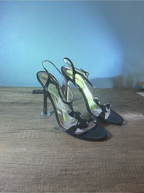Sergio Rossi black Leather Slingback Heels